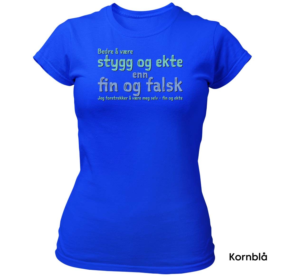 Fin og ekte T-skjorte Dame FARGE Trykk