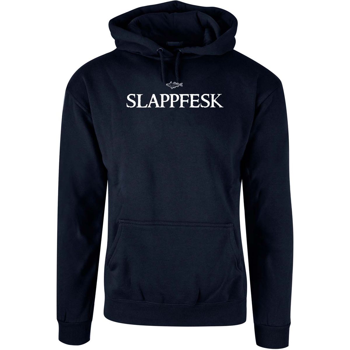 Slappfesk Hettegenser HVIT trykk