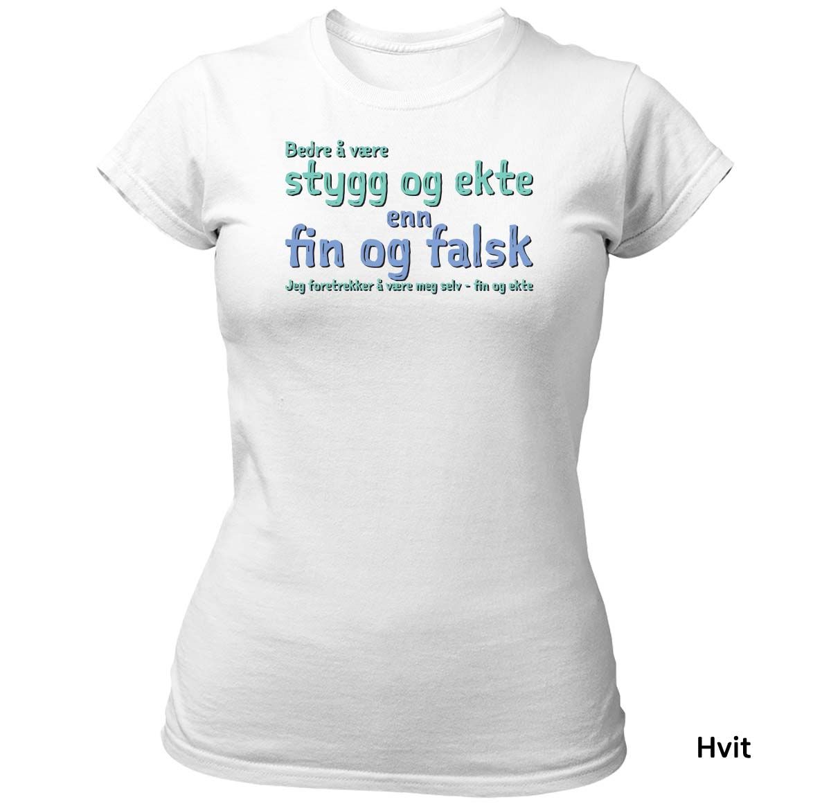 Fin og ekte T-skjorte Dame FARGE Trykk